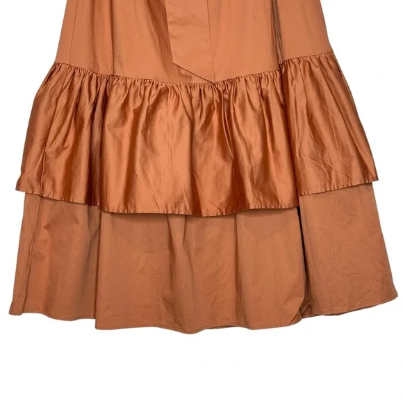 Anthropologie Hutch Wrap Tiered Pleated Tie Wrap Midi Skirt | 6 - Picture 5 of 9